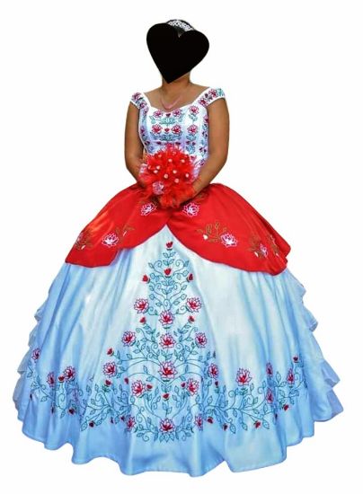 Imagen de Vestido de xv con bordado rosas