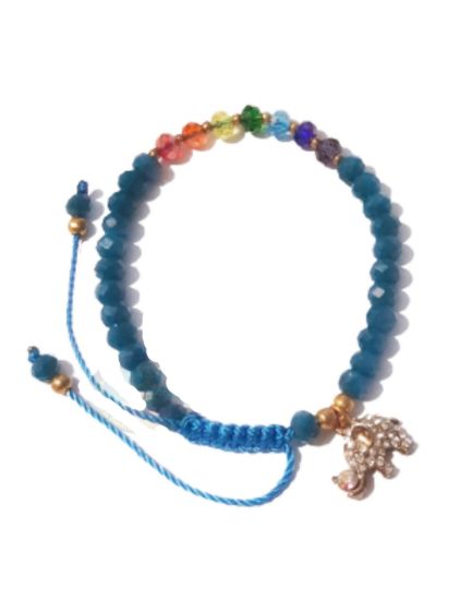 Imagen de Pulsera Azul Con Elefante (ganesha) Y 7 Chakras - Abrecamino