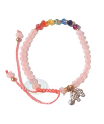 Imagen de Pulsera Rosa Con Elefante Y 7 Chakras - Abrecaminos