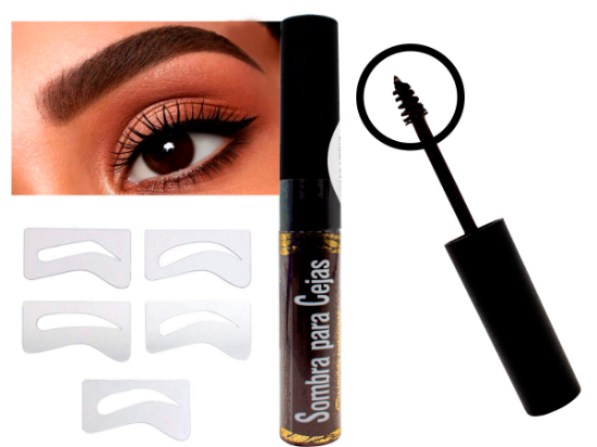 Imagen de Sombra Para Cejas Indeleble Mate Mia Terra Cosmetics + 6 Plantillas