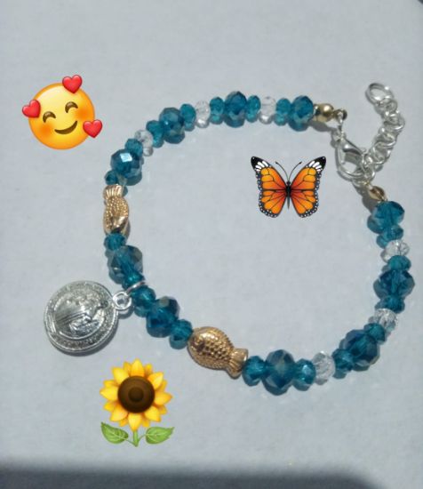 Imagen de PULSERA CRISTAL SAN BENITO, SAN JUDAS Y UNICORNIO