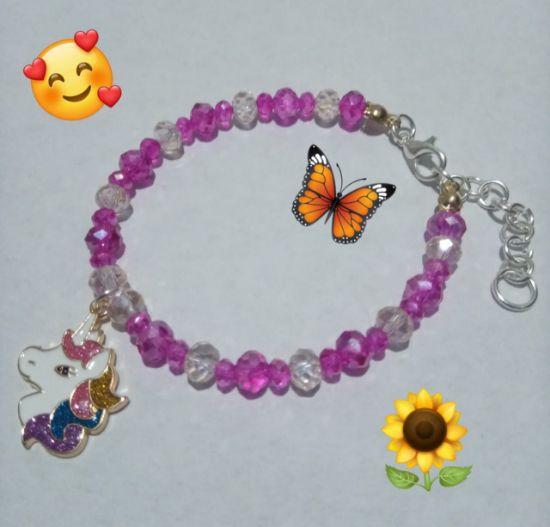 Imagen de PULSERA CRISTAL SAN BENITO, SAN JUDAS Y UNICORNIO