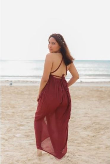 Imagen de Vestido trenzado color vino