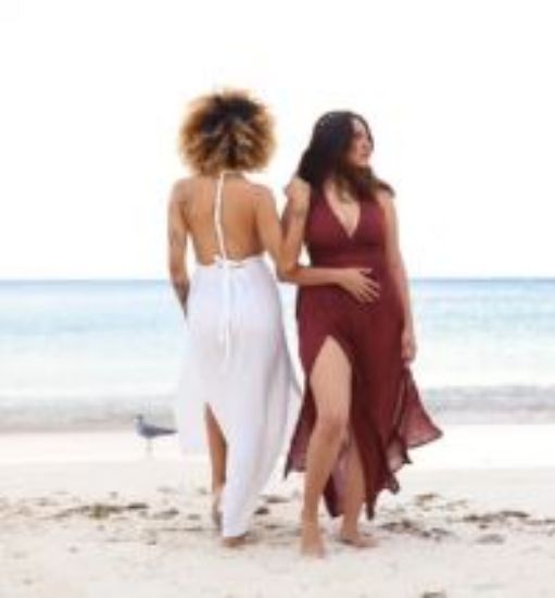 Imagen de Vestido trenzado color vino