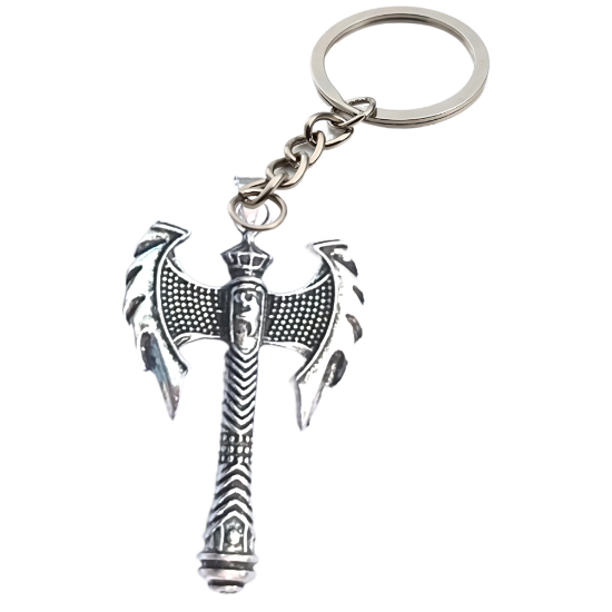 Imagen de 1 Hacha Doble Vikinga Grande C.Plata  en Llavero Poderosisimo Talisman Protector (DIJE Curado e Intensionado), Alta Durabilidad-CUPF&=