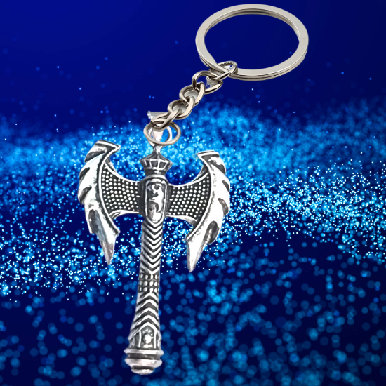 Imagen de 1 Hacha Doble Vikinga Grande C.Plata  en Llavero Poderosisimo Talisman Protector (DIJE Curado e Intensionado), Alta Durabilidad-CUPF&=