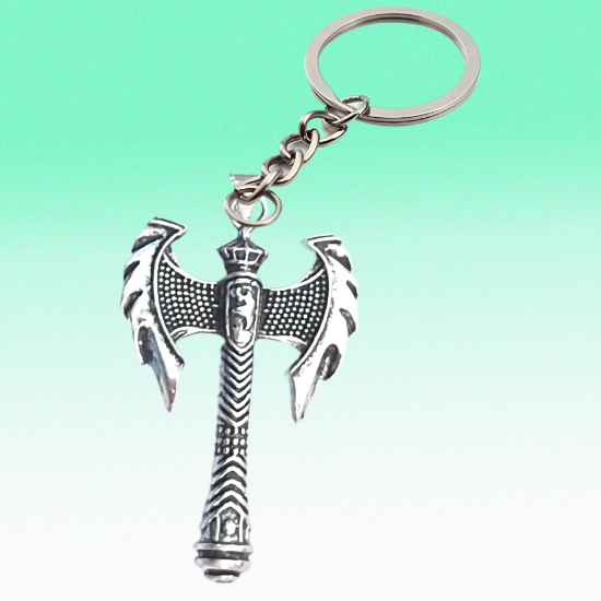 Imagen de 1 Hacha Doble Vikinga Grande C.Plata  en Llavero Poderosisimo Talisman Protector (DIJE Curado e Intensionado), Alta Durabilidad-CUPF&=