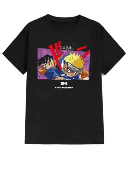 Imagen de Playera manga corta 100% algodón gym NarutovSasuke anime