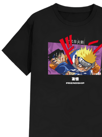 Imagen de Playera manga corta 100% algodón gym NarutovSasuke anime