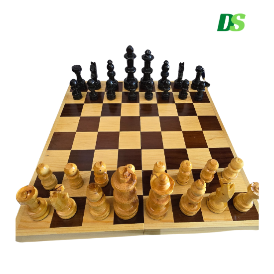 Imagen de Ajedrez De Madera Artesanal: 45x45 Cm. Tablero Plegable