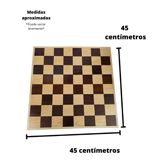 Imagen de Ajedrez De Madera Artesanal: 45x45 Cm. Tablero Plegable