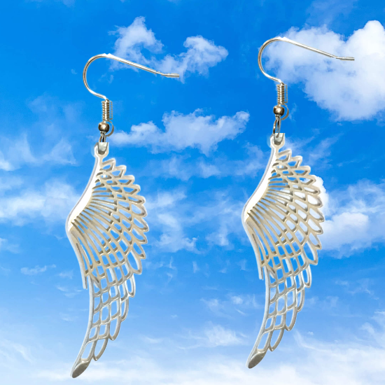 Imagen de Hermosas Alas de Angel Acero Inoxidable en Aretes o Dije-Collar+ de 9 modelos para Escoger x1-alas