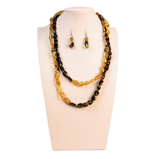 Imagen de Juego de collar y par de aretes ámbar