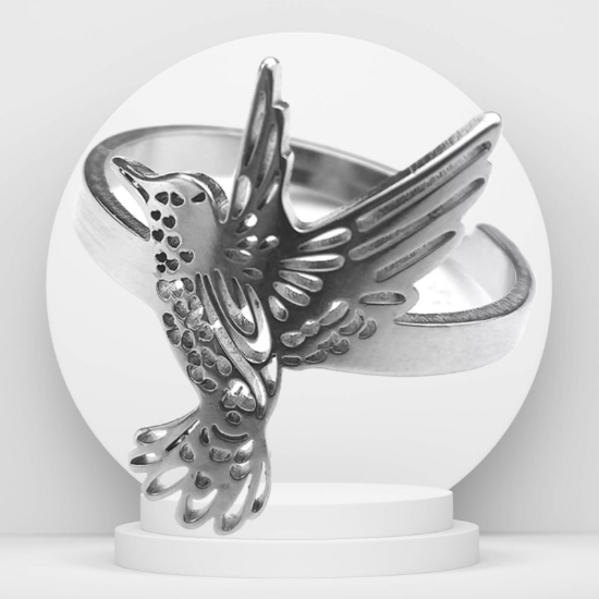 Imagen de  1 Anillo de Hermosisimo Colibrí  Acero Inoxidable Ajustable Alta Durabilidad+ 5 Modelos y Colores a Escoger X1ani