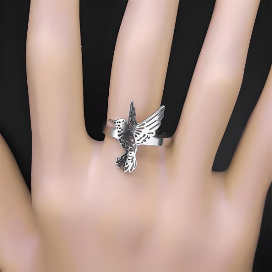 Imagen de  1 Anillo de Hermosisimo Colibrí  Acero Inoxidable Ajustable Alta Durabilidad+ 5 Modelos y Colores a Escoger X1ani
