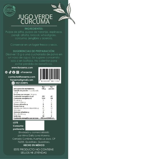 Imagen de Jugo Verde Cúrcuma