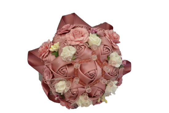 Imagen de ramo  de xv años o boda botones de tela  