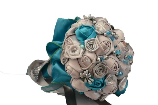 Imagen de ramo  de xv años o boda botones de tela  