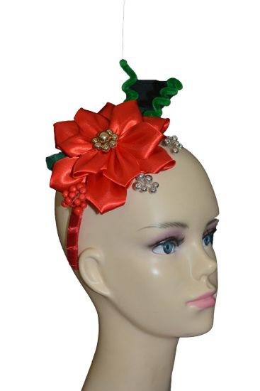 Imagen de diadema nochebuena navidad elegante hecha  a mano 