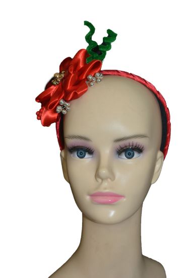 Imagen de diadema nochebuena navidad elegante hecha  a mano 