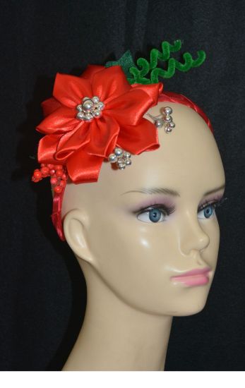 Imagen de diadema nochebuena navidad elegante hecha  a mano 