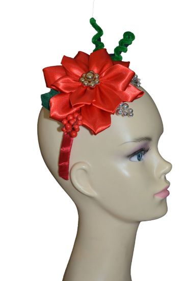 Imagen de diadema nochebuena navidad elegante hecha  a mano 