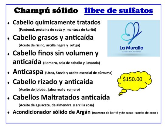 Imagen de Champú sólido La Muralla para cabellos químicamente tratados y anticaída