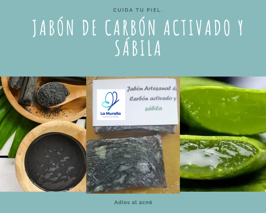 Imagen de Jabón artesanal de carbón activado La Muralla 100 grs aprox.
