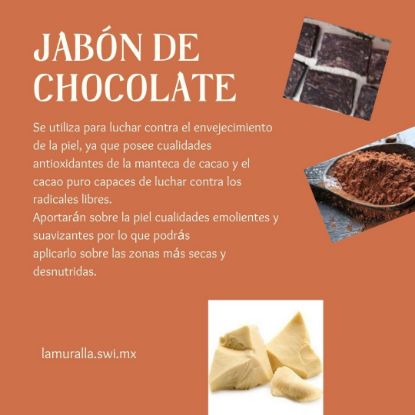 Imagen de Jabón artesanal de chocolate La Muralla, 100 grs. aprox.