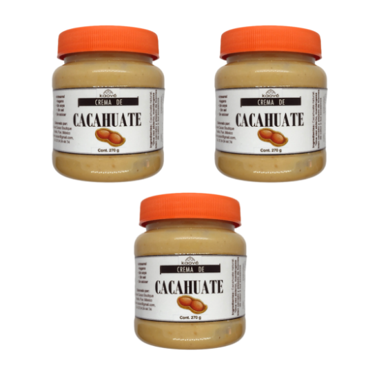 Imagen de Crema Artesanal de Cacahuate Pack 3 piezas (270 g cada pieza)
