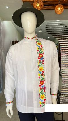 Imagen de Guayabera Lino Cuello Mao