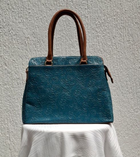 Imagen de Bolsa Color Azul de Piel para Mujer