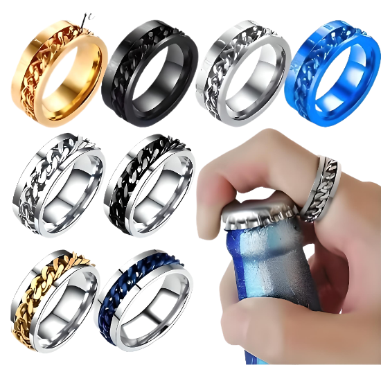 Imagen de 1 anillo Unisex acero inoxidable-+ 3 colores y 7 tallas a escoger Alta Durabilidad _Lopi740919