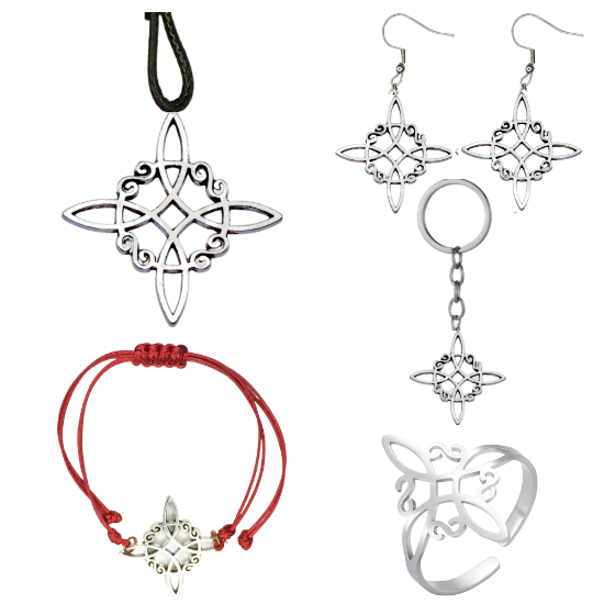 Imagen de Juego Nudo de Bruja  Z Curado Uso Rudo (Aretes, Dije+ Anillo+ Llavero+ Pulsera)+ 10 Combnaciones para Escoger X1 - Alta Durabilidad