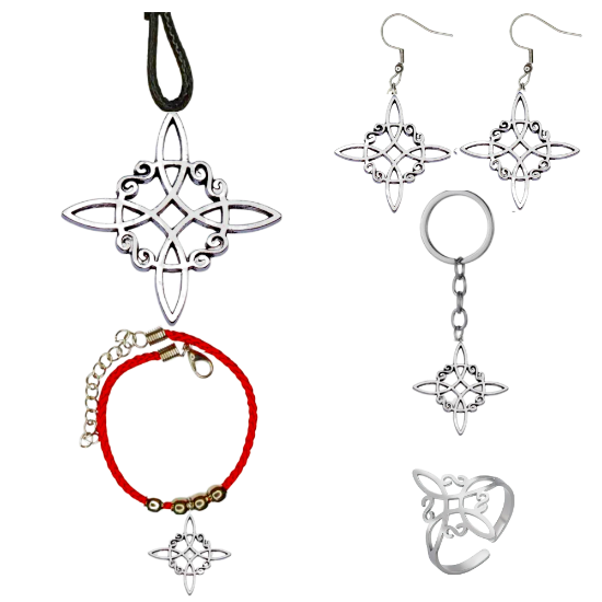 Imagen de Juego Nudo de Bruja  Z Curado Uso Rudo (Aretes, Dije+ Anillo+ Llavero+ Pulsera)+ 10 Combnaciones para Escoger X1 - Alta Durabilidad