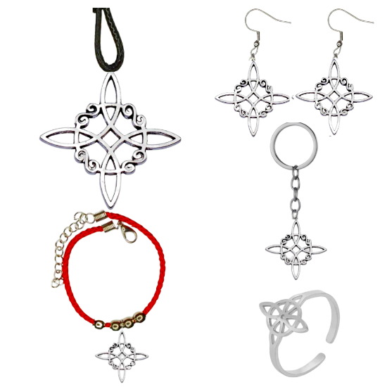 Imagen de Juego Nudo de Bruja  Z Curado Uso Rudo (Aretes, Dije+ Anillo+ Llavero+ Pulsera)+ 10 Combnaciones para Escoger X1 - Alta Durabilidad