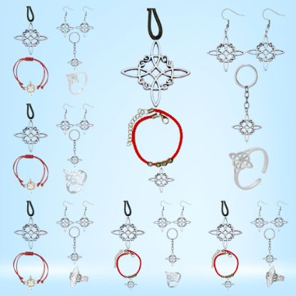 Imagen de Juego Nudo de Bruja  Z Curado Uso Rudo (Aretes, Dije+ Anillo+ Llavero+ Pulsera)+ 10 Combnaciones para Escoger X1 - Alta Durabilidad