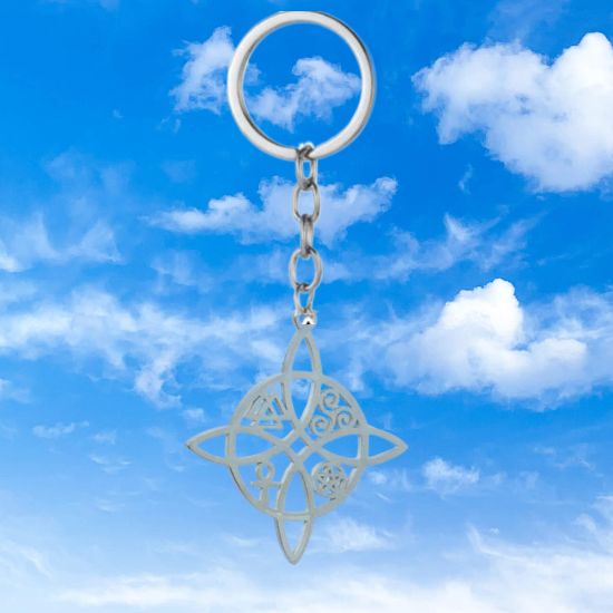 Imagen de Nudo de Bruja 5S- ACERO INOXIDABLE - con  5 PODEROSOS SIMBOLOS de Proteccion Dije Curado Uso Rudo En Pulsera o Collar o Llavero x1