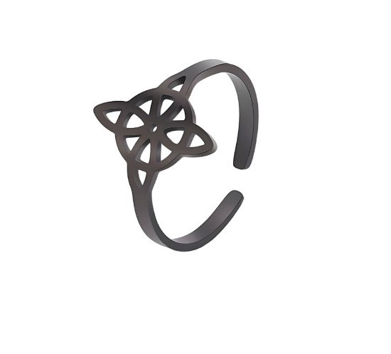 Imagen de 1 Anillo Nudo de Bruja ACERO INOXIDABLE Alta Durabilidad Curado e Intensionado+ 3 Modelos y 3 Colores Para Escoger x1nb