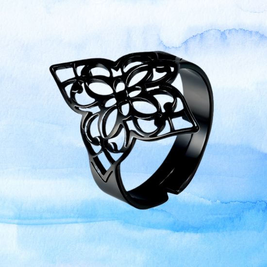 Imagen de 1 Anillo Nudo de Bruja M1 Grande ACERO INOXIDABLE Curado e Intensionado+ 3 Modelos y 3 Colores Para Escoger x1nb