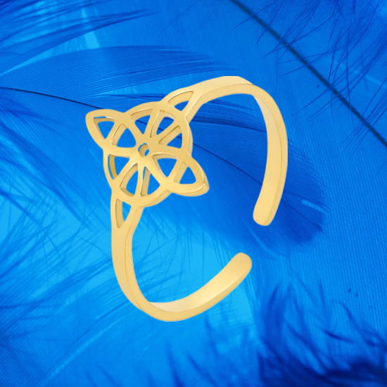 Imagen de 1 Anillo Nudo de Bruja ACERO INOXIDABLE Alta Durabilidad Curado e Intensionado+ 3 Modelos y 3 Colores Para Escoger x1nb