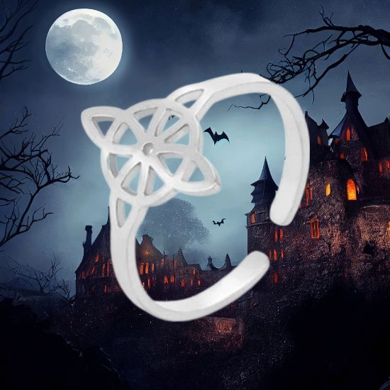 Imagen de 1 Anillo Nudo de Bruja ACERO INOXIDABLE Alta Durabilidad Curado e Intensionado+ 3 Modelos y 3 Colores Para Escoger x1nb