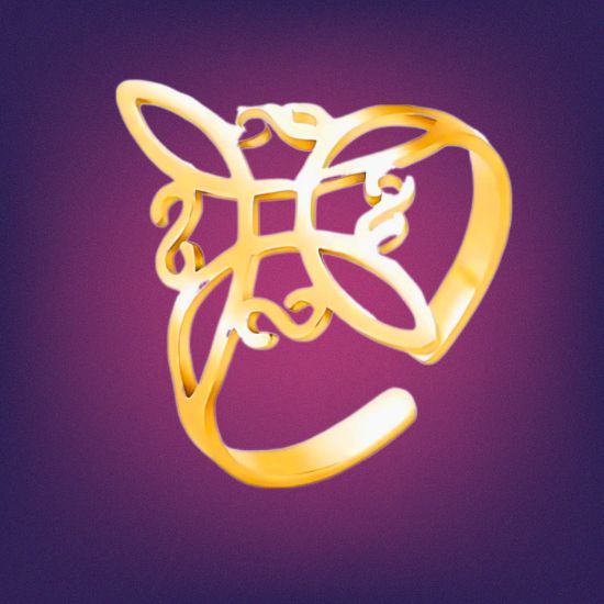 Imagen de 1 Anillo Nudo de Bruja ACERO INOXIDABLE Alta Durabilidad Curado e Intensionado+ 3 Modelos y 3 Colores Para Escoger x1nb