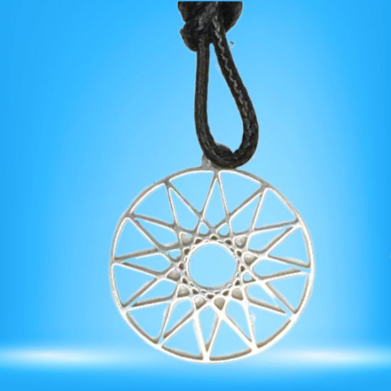 Imagen de Estrella de 12 Picos o Estrella de Dios Poderoso Simbolo de Protección Dije Curado e Intensionado de Acero Inoxidable x1est