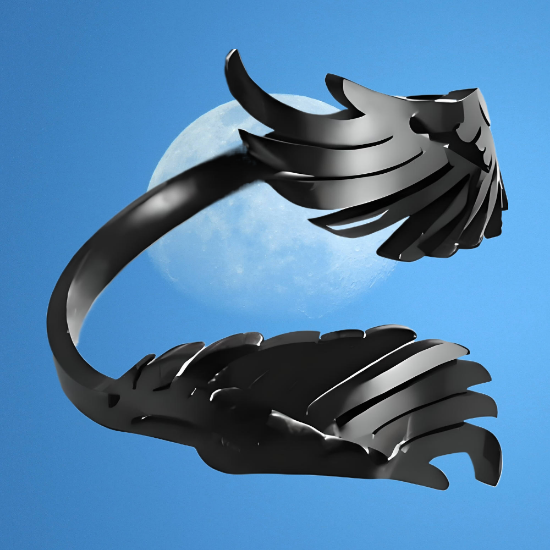 Imagen de +4 Modelos y 3 Colores de Anillo Alas de Angel Acero Inoxidable Ajustable Alta Durabilidad X1ani