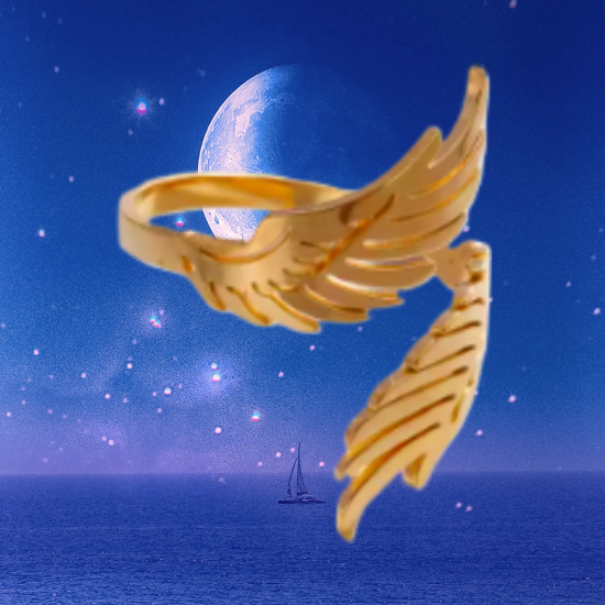 Imagen de +4 Modelos y 3 Colores de Anillo Alas de Angel Acero Inoxidable Ajustable Alta Durabilidad X1ani