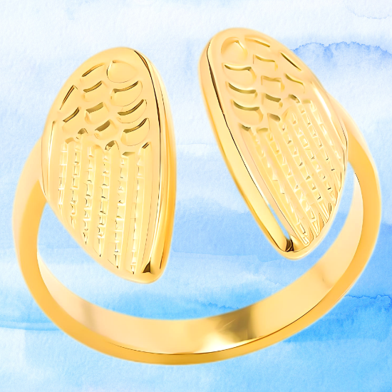 Imagen de +4 Modelos y 3 Colores de Anillo Alas de Angel Acero Inoxidable Ajustable Alta Durabilidad X1ani