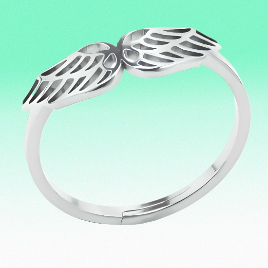 Imagen de +4 Modelos y 3 Colores de Anillo Alas de Angel Acero Inoxidable Ajustable Alta Durabilidad X1ani