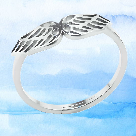 Imagen de +4 Modelos y 3 Colores de Anillo Alas de Angel Acero Inoxidable Ajustable Alta Durabilidad X1ani