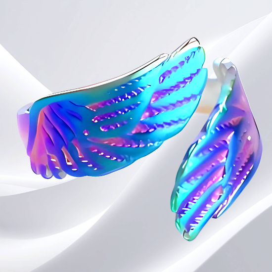 Imagen de +4 Modelos y 3 Colores de Anillo Alas de Angel Acero Inoxidable Ajustable Alta Durabilidad X1ani